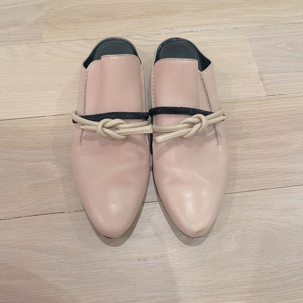 3.1 Phillip Lim Blush Pink Leather Knot-Detail Mules